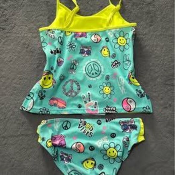 2pc Justice Girls Colorful Tankini Swimsuit Sets BUNDLE - Picture 5 of 7